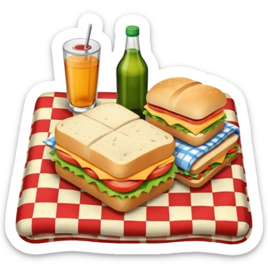 picnic with sandwiches, drinks sticker