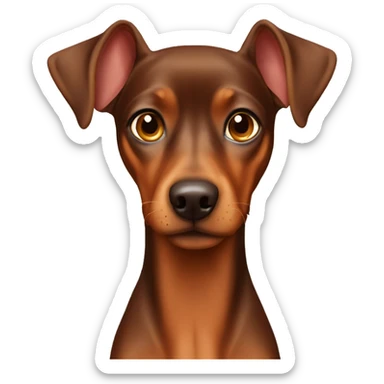 Brown Pinscher with short tail sticker