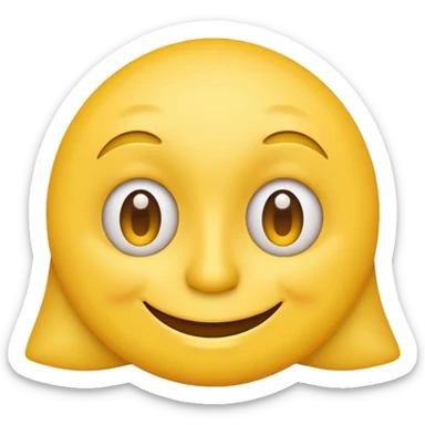 classic yellow face emoji smiling with a squiggly line under one eye sticker