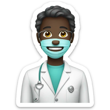 dentist dark skin sticker