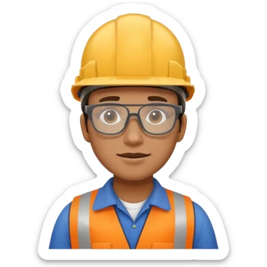 engineer in hard hat view from above sticker