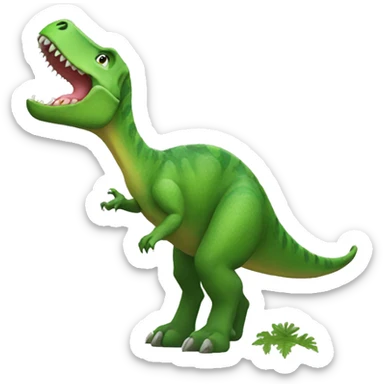 dinosaur eating fern sticker