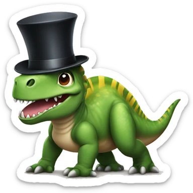 Dino with a tophat sticker