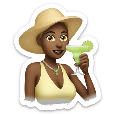 Woman drinking margarita sticker