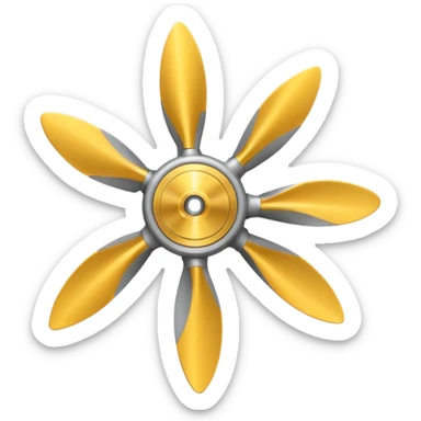 gray propeller, realism-style sticker