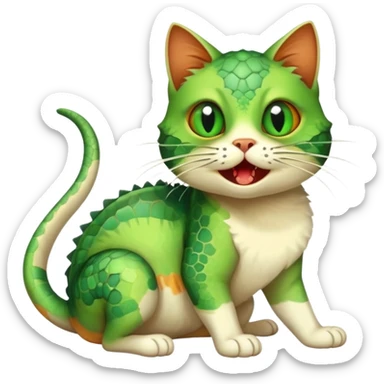 Cat with lizard in mouth sticker
