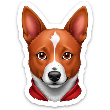 head shot of a red heeler cattle dog with speckled red coat and pointed ears sticker