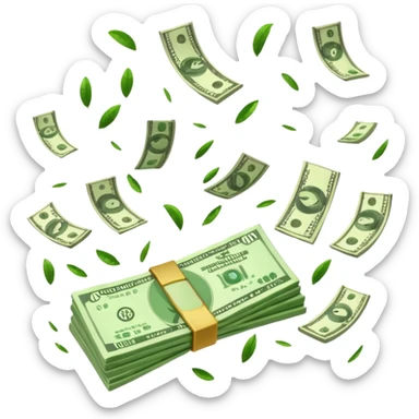 Money raining sticker