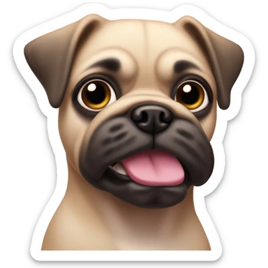 Pink Pig dog that looks like a pug sticker