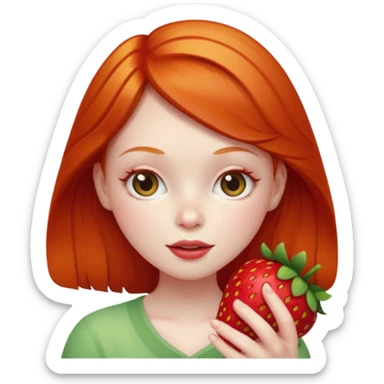 strawberry shortcake ginger girl holding a strawberry sticker