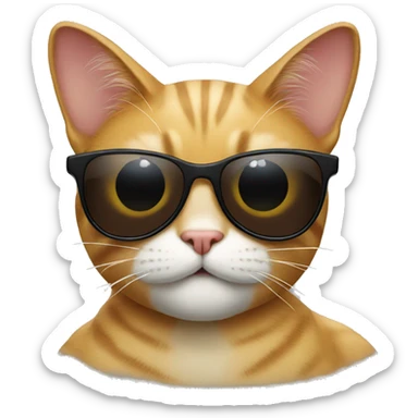 Cat with sunglasses sticker
