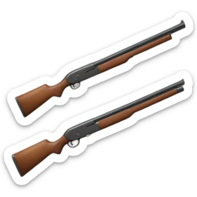 bald man double barrel shotgun sticker