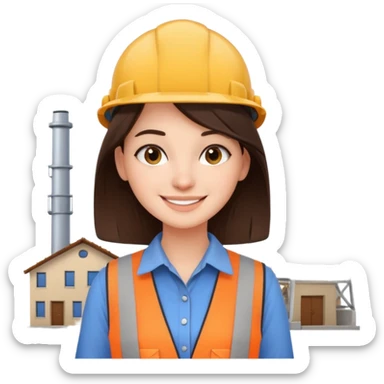 girl architect - brunette - 20 years old cute pose sticker