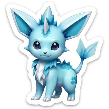 Kawaii Vaporeon-Glaceon-Pokemon-Digimon-hybrid full body sticker