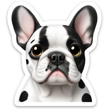 French bulldog with white and black spots sticker