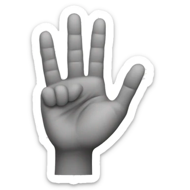 hand facing backward with 5 fingers up sticker