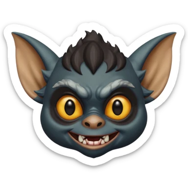 Gremlin with black skin, face only sticker