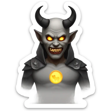 demon with a halo sticker