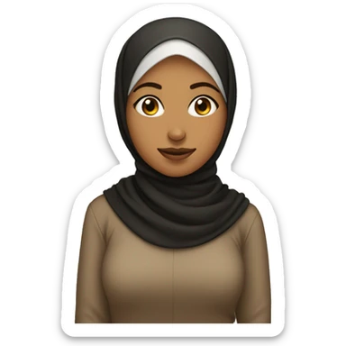 Brown hijab girl doing the side eye sticker