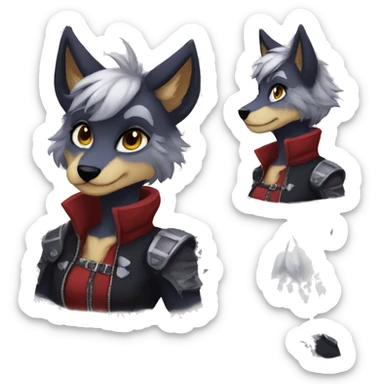 Edgy anthro furry by Falvie, AngieWolf sticker
