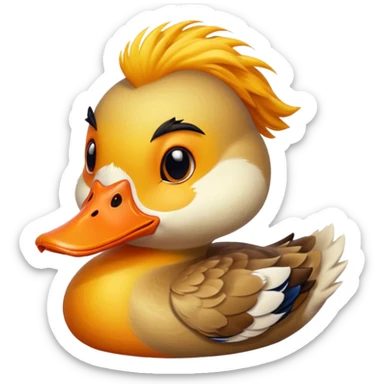 yellowish duck with orange beak sticker