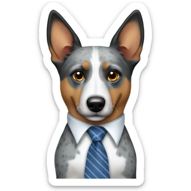 Blue heeler with a long tie sticker