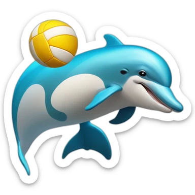 dolphin with volleyball sticker