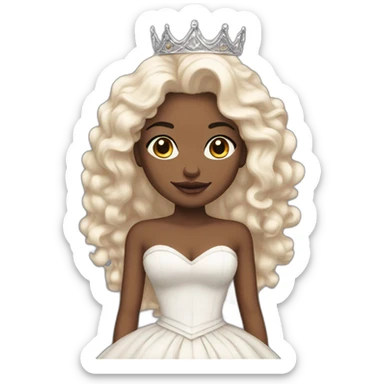 Make me a beautiful queen with white skin color sticker