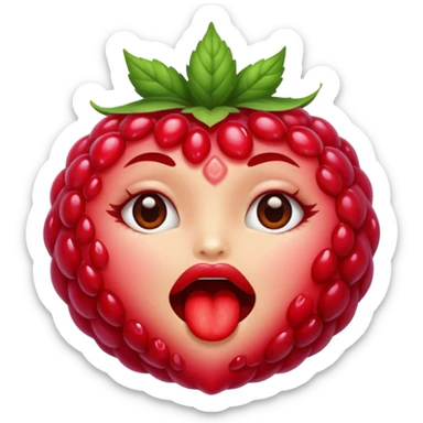 Framboise amoureuse qui fait des bisous  sticker