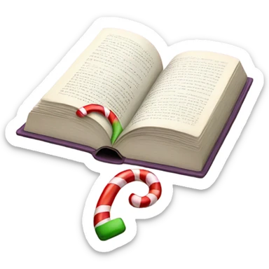 Book and candycane sticker