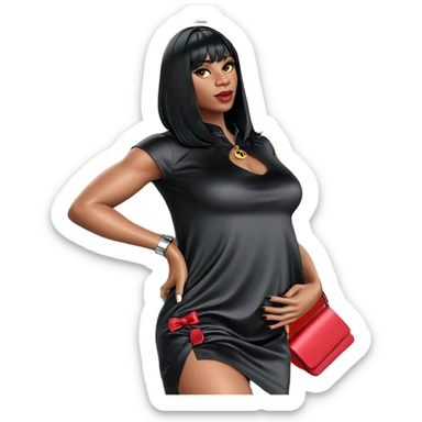 chic girl in black dress sticker