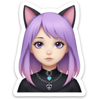 Gorgeous Cute Gothic Edgy Pastel Gradient Beautiful Anime Emo CatLady sticker
