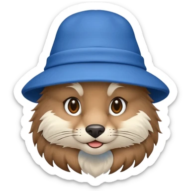 blue hat animal sticker