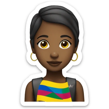 African-American Pansexual girl with flag sticker