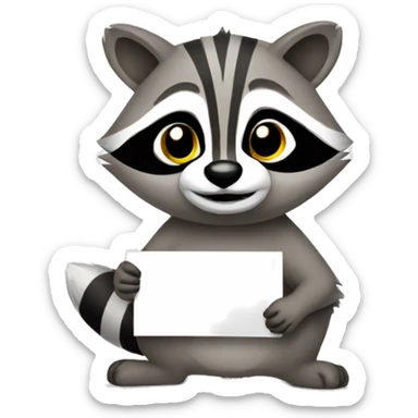 Raccoon holding sign 0:1 sticker