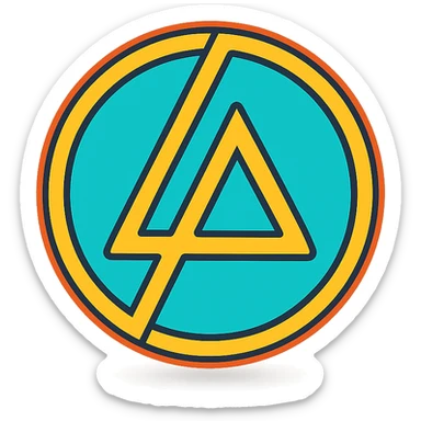 The Linkin Park logo with a subtle shadow, color outline icon style sticker