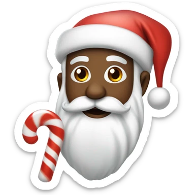 Santa ￼with a candycane sticker