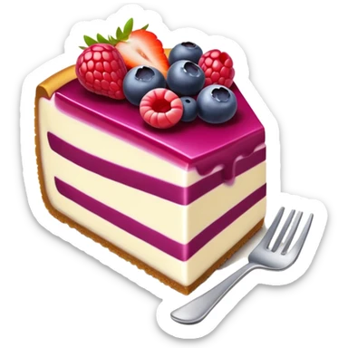 Layered berry cheesecake slice  sticker