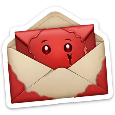 scary bleeding envelop  sticker