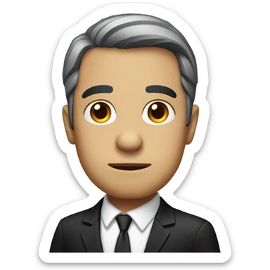 a sad realtor in a black suit sticker