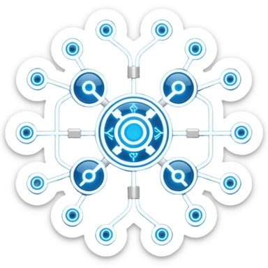 connected tech nodes sticker