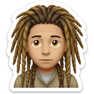 Dreads not smiling and mixed skin color emoji sticker