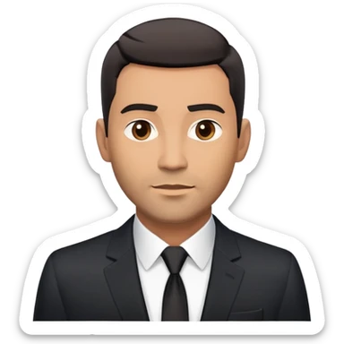 Good-looking robust man in his mid-40s with light brown skin tone, short black hair with evident fade cut, 5 o'clock shadow/scruff instead of beard, strong square face, approachable TV host expression, black blazer left open showing white buttoned shirt with open collar, no tie sticker