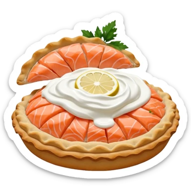 Karelian pasty with cream on top finnish with cream on top and salmon and lemon sticker