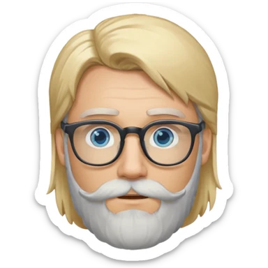 blond man with beard and spectacles and long hair sticker