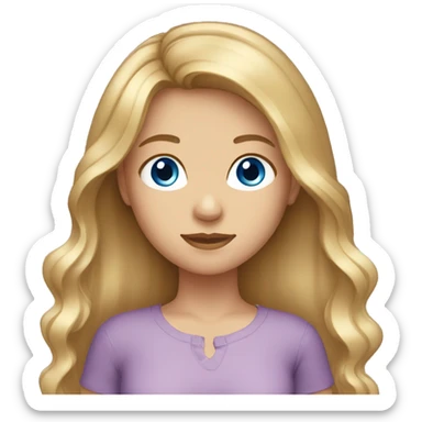 girl with long brown blonde hair blue eyes sticker