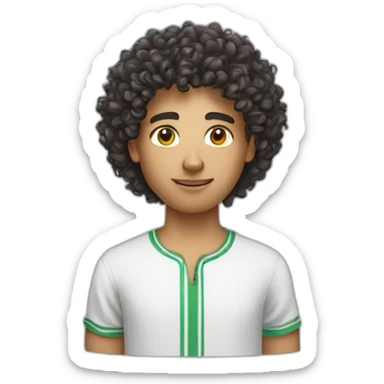 Curly hair guy with tunisian shirt  sticker