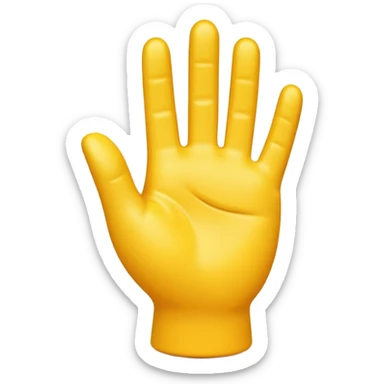 Apple-style 3D illustration of a single yellow hand like emoji sticker