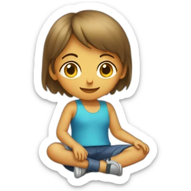 Fille assis sur un garçon sticker