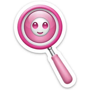 mix light pink dark pink and white girly wifi internet with a magnifying glass sticker